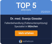 Auszeichnung von Estheticon Dr. Svenja Giessler Top 5 Faltenbehandlung Spezialist in München