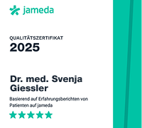 Qualitätszertifikat von Jameda 2025 Dr. Svenja Giessler